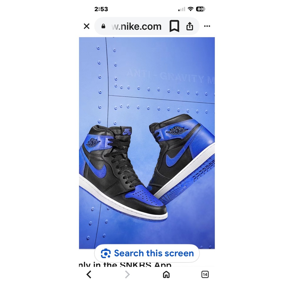 Air Jordan 1 High OG Royal Black Blue Men's Basketball Sneakers